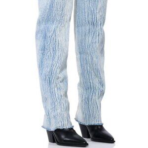 AZALEA WANG " RODEO TIES " DENIM FOLD OVER BOOT (BRAND NEW !!)